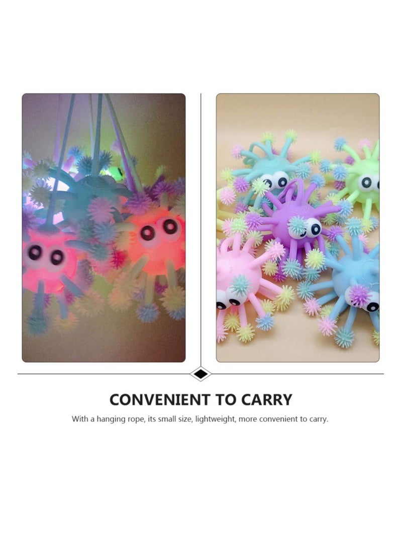 SYOSI 6Pcs Puffer Balls Light Up LED Spiky Bouncy Ball Neon Sensory for Goodie Bags Stocking Stuffers and Party Favors For Kids Random Color - Image 4