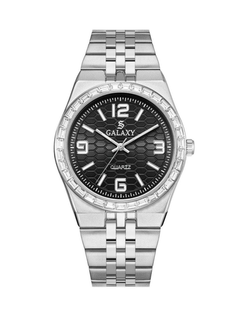 جالاكسي ساعة جالكسي GS-2398 للجنسين، ساعة معصم تناظرية، هيكل من الفولاذ المقاوم للصدأ، تصميم كلاسيكي أنيق، ساعة للارتداء اليومي - Image 1