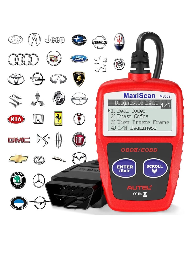Autel OBD2 Reader Car Diagnostic Scanner Vehicle Engine Fault Code Reader, Turn Off Check Engine Light, Read/Erase Codes, View Freeze Frame Data - Image 1