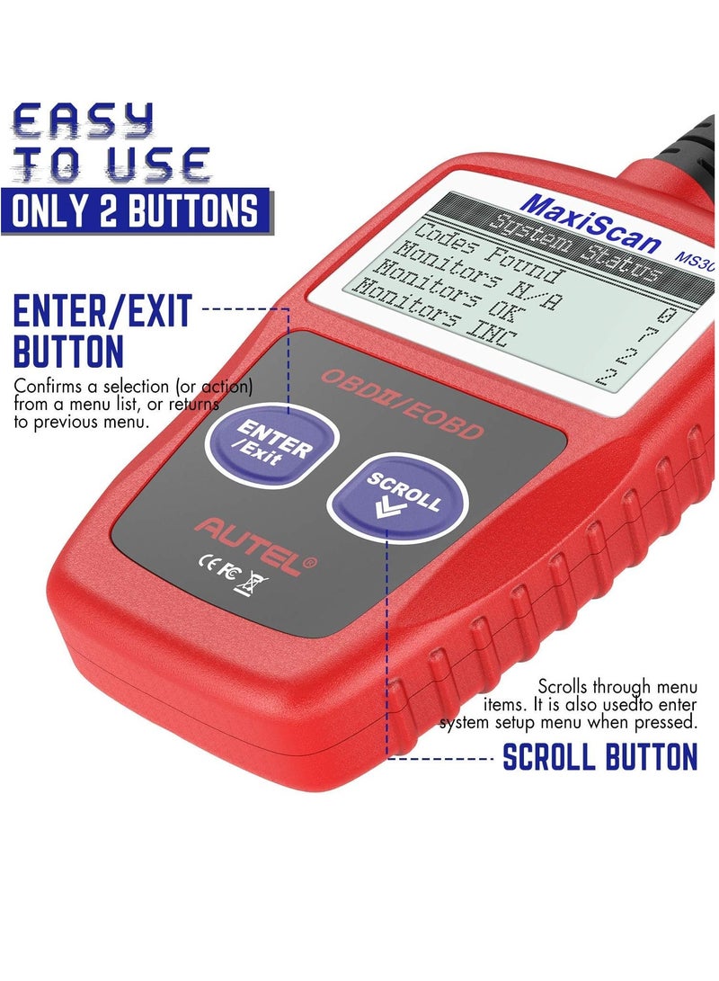 Autel OBD2 Reader Car Diagnostic Scanner Vehicle Engine Fault Code Reader, Turn Off Check Engine Light, Read/Erase Codes, View Freeze Frame Data - Image 4