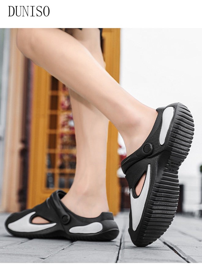 DUNISO - Men's slippers Summer Sandals Lightweight Slide Sandal with Non-slip Soles Thick Sole Beach Slipper Breathable Slip-on Sandal House Flat Slipper for Pool Beach Yard Kitchen Shower - Image 1