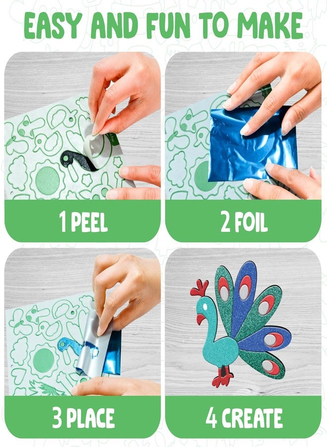Smartivity Foil Magic - Animals Theme Craft Kit for Kids Age 4-10 Years, 100+ Foil Sheet, 10 Canvases, 170+ Stickers, Birthday Gift for Boys & Girls Ages 4,5,6,7,8,9,10 - Image 3