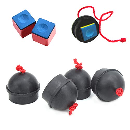 Banapoy 4pcs Pool Chalk Holders with Cord, Rubber Billiard Cue Chalk Holder, Cue Chalk Box Billiard Chalk Pocket, Pool Table Accessories for Home Friends Billiard Lovers (Black) - Image 2