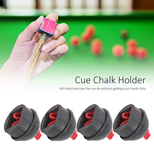 Banapoy 4pcs Pool Chalk Holders with Cord, Rubber Billiard Cue Chalk Holder, Cue Chalk Box Billiard Chalk Pocket, Pool Table Accessories for Home Friends Billiard Lovers (Black) - Image 3