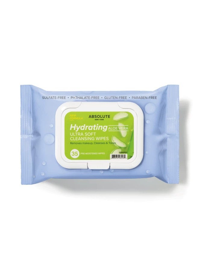 Absolute New York Ultra Soft Cleansing Wipes Aloe Vera (35 Count, Hydrating Aloe Vera) - Image 1