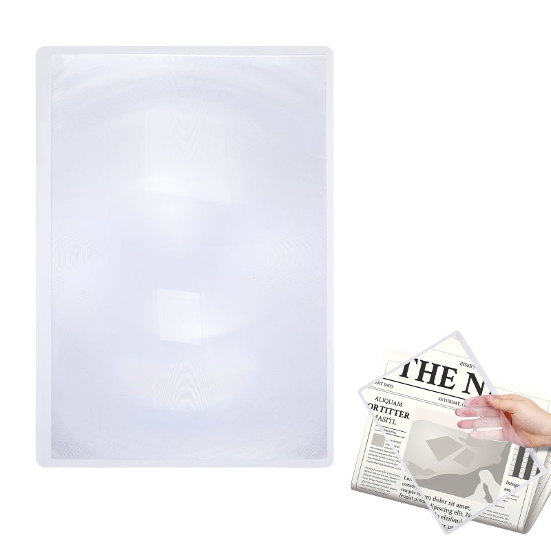3X Sheet for Reading, 300mmx210mm, Large Full Page Magnifier for Seniors and Book , A4 Paper, Writing, Drawing, and Outdoor - Image 1
