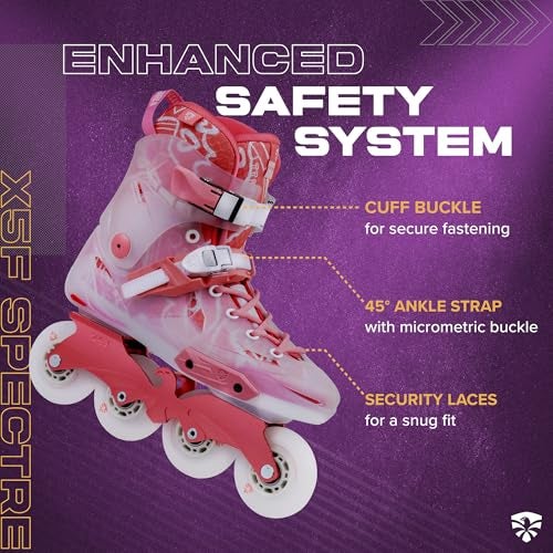 Flying Eagle X5F Spectre Freeskates - Adult Inline Skates Women, Adult Roller Skates Women, Urban Inline Skate, Outdoor Skating Shoes, Rollerskates Adults - Pink, Women's Size: 7 US / 38 EU - Image 3