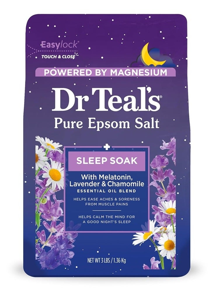 Dr Teal's Pure Epsom Melatonin Sleep Soaking Bath Salt - 1360g - Image 1
