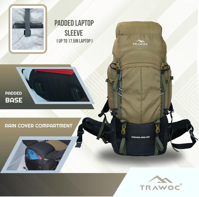 Trawoc حقيبة ظهر سفر TRAWOC ARMOR PRO 60L - Image 2