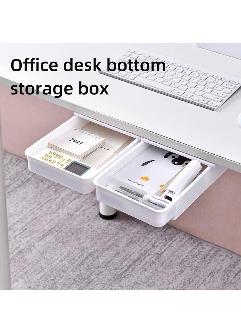 KASTWAVE 2-Pack Under Desk Storage Drawers - Medium & Small Size Organizer Trays - Desk Drawer for Office, Home Workspace Organization - Image 2