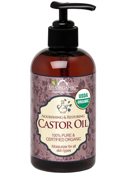 US Organic Castor Oil USDA Certified OrganicExpeller Pressed Hexane Free 100 Pure  Natural moisturizing and emollient properties For Skin Hair Care Eyelashes DIY projects 8 oz 240 ml