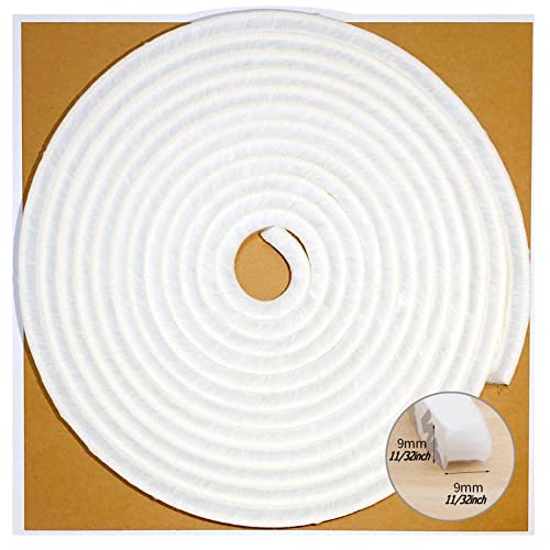 Zhilokdor Weather Stripping Brush for Sliding Windows/Doors Frame Side,Pile Self Adhesive Weatherstrip Seal Strip Sealer Draft Stoppers (16.5ft x11/32 x 11/32 Brush inch, White) - Image 1