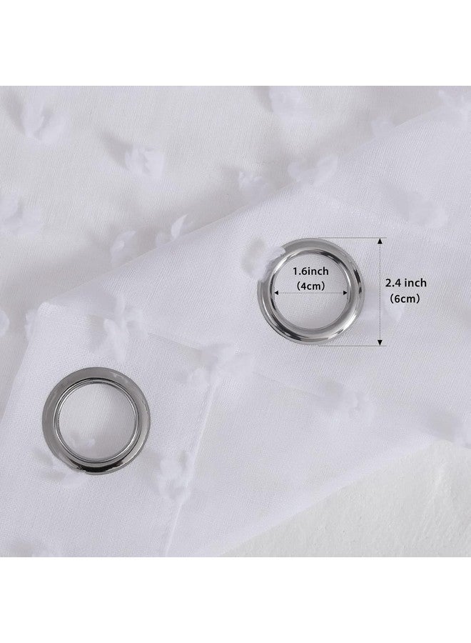 House of Quirk Pom Pom Grommet Sheer Curtains 9 Feet 2 Panels for Living Dining Room Textured Curtain for Bedroom Light Filtering Semi Sheer Voile Boho Curtain Panels Pack of 2 (Grey, 108 Inch) - Image 2