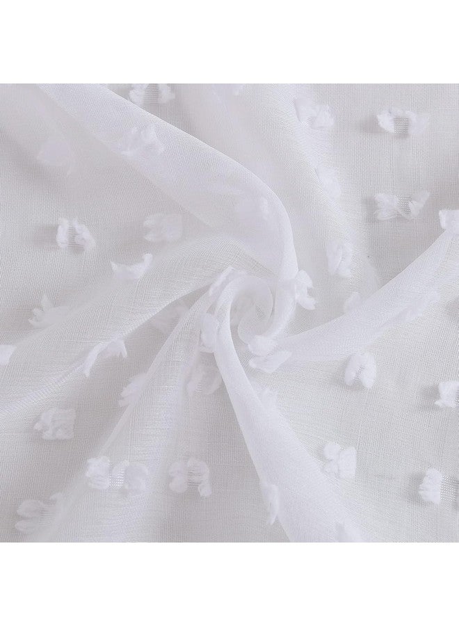 House of Quirk Pom Pom Grommet Sheer Curtains 9 Feet 2 Panels for Living Dining Room Textured Curtain for Bedroom Light Filtering Semi Sheer Voile Boho Curtain Panels Pack of 2 (Grey, 108 Inch) - Image 5