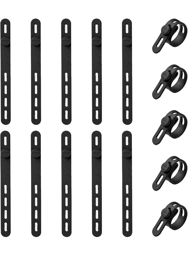 erorex Silicone Cable Ties Reusable Washable Adjustable For Cable Management 10 Pack Black - Image 1