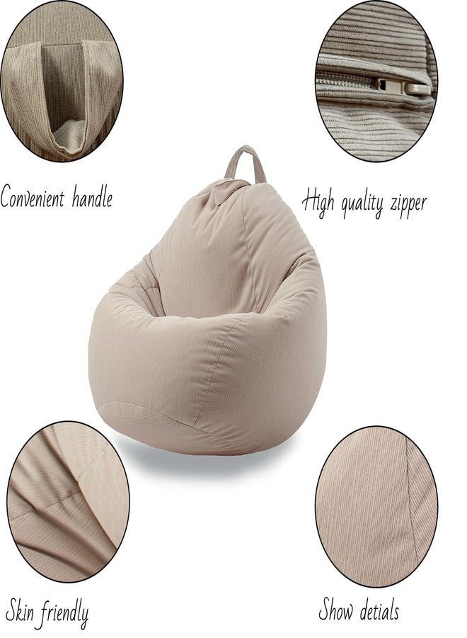 ENBAOHUI Stuffed Animal Storage Bean Bag Chair Cover (No Filler) Washable Ultra Soft Corduroy Bean Bag Cover for Organizing Plush Toys, Bean Bag for Adults - Image 4