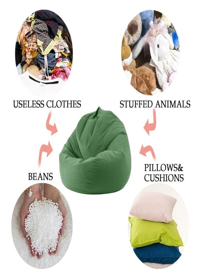 ENBAOHUI Stuffed Animal Storage Bean Bag Chair Cover (No Filler) Washable Ultra Soft Corduroy Bean Bag Cover for Organizing Plush Toys, Bean Bag for Adults - Image 2