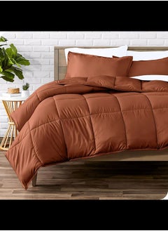 Home of linens Cotton - Plain - Heavy Comforter - 2.8Kgs - Down Alternative Filling - (For Matress 100cm/120cm) - Size (180cm x 240cm) - Brown  - Image 1