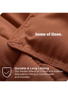 Home of linens Cotton - Plain - Heavy Comforter - 2.8Kgs - Down Alternative Filling - (For Matress 100cm/120cm) - Size (180cm x 240cm) - Brown  - Image 3