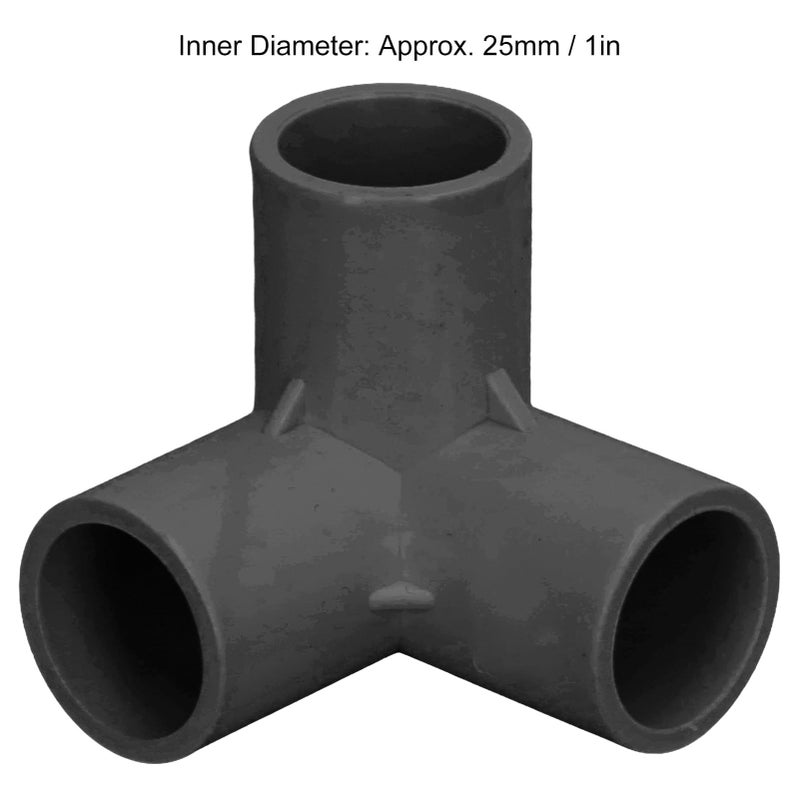 10 Pcs 25mm 3 Way Elbow PVC Tee Fitting Furniture Grade Pipe Corner Connector For DIY Shelf Garden - Image 5