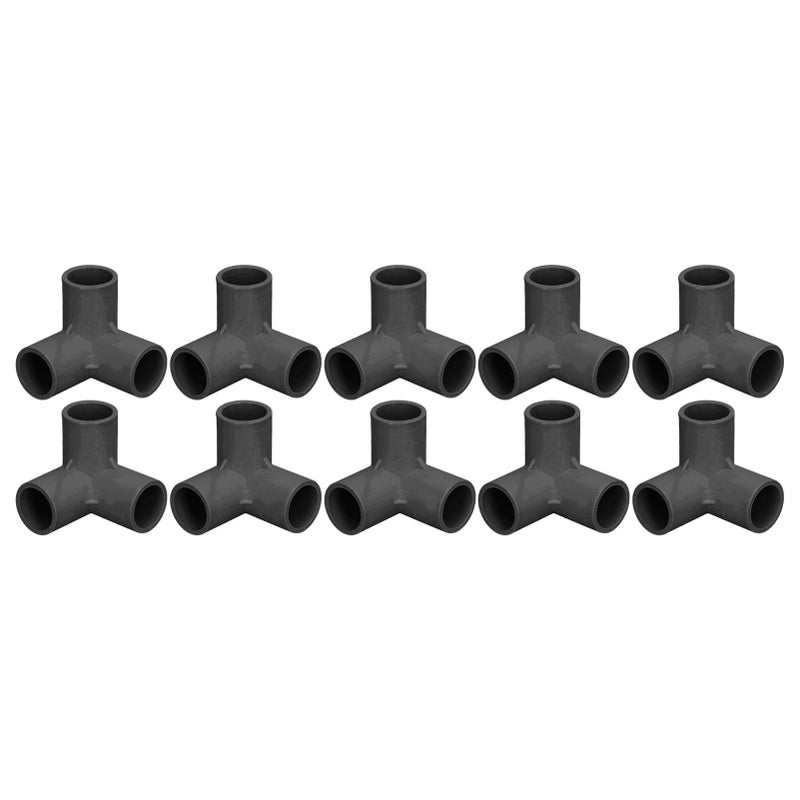 10 Pcs 25mm 3 Way Elbow PVC Tee Fitting Furniture Grade Pipe Corner Connector For DIY Shelf Garden - Image 2