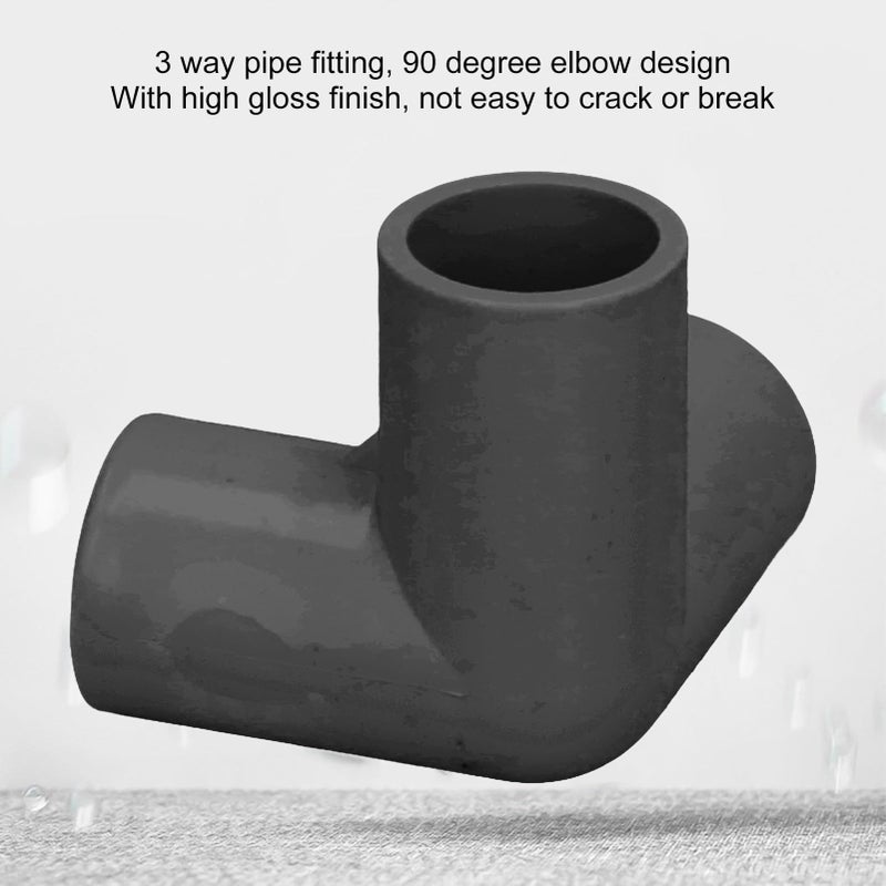 10 Pcs 25mm 3 Way Elbow PVC Tee Fitting Furniture Grade Pipe Corner Connector For DIY Shelf Garden - Image 3