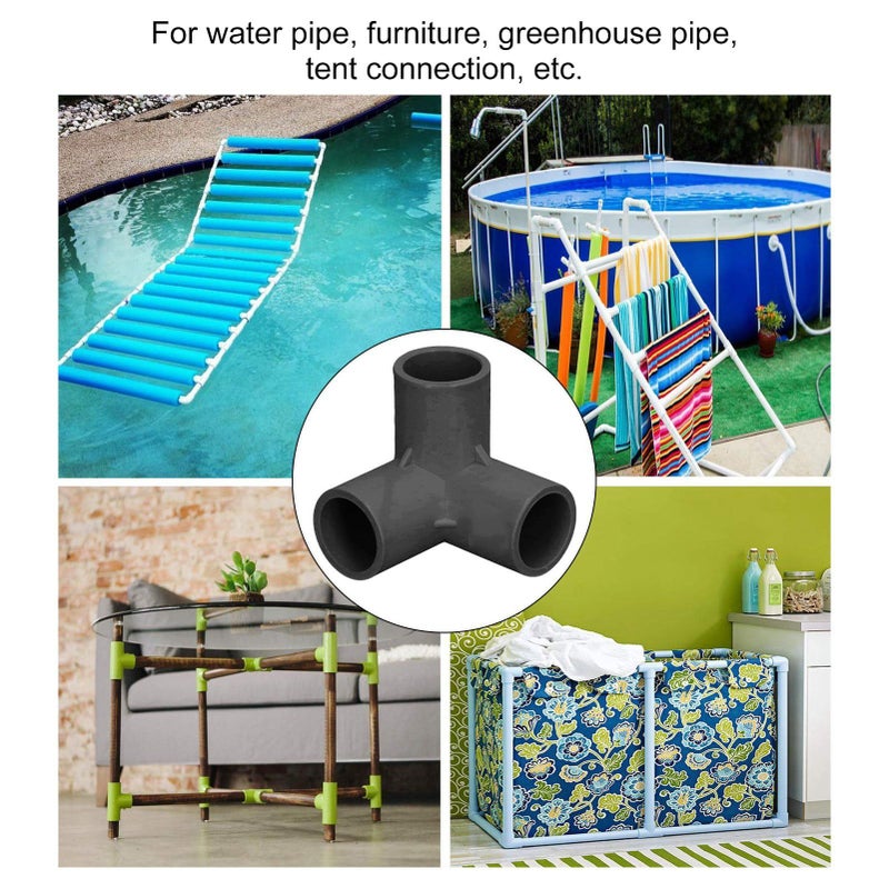 10 Pcs 25mm 3 Way Elbow PVC Tee Fitting Furniture Grade Pipe Corner Connector For DIY Shelf Garden - Image 4