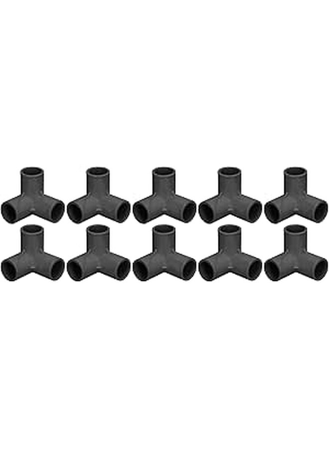 10 Pcs 25mm 3 Way Elbow PVC Tee Fitting Furniture Grade Pipe Corner Connector For DIY Shelf Garden - Image 1