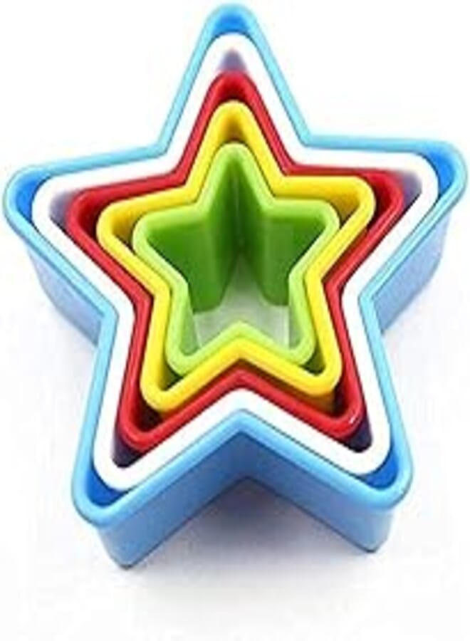 OR 5PCS Star Shape Cookie Cutter Biscuit Cutters Sandwich Cutters Colors Shapes Cake Cutter 