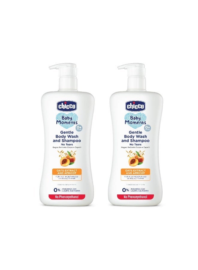 Chicco Gentle Body Wash and Shampoo 500ml, Pack of 2 (1000ml Total) - Image 1