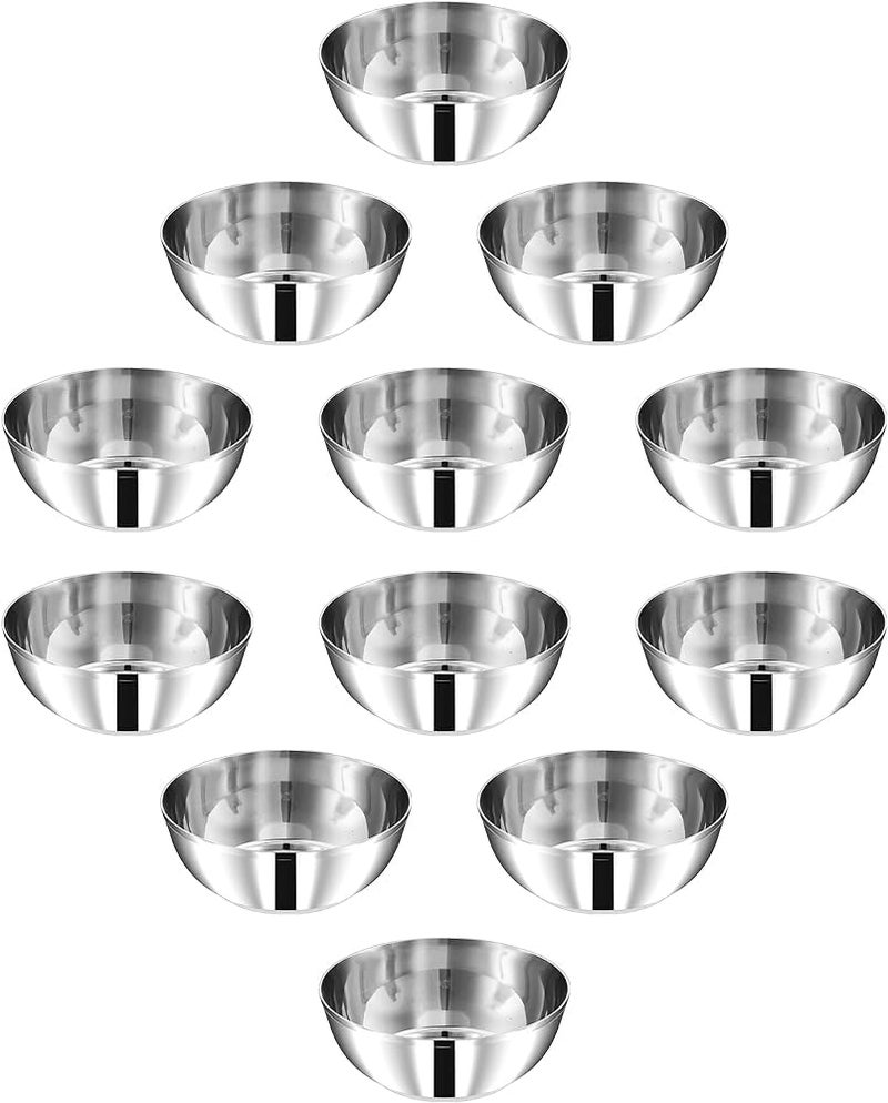 DAmurhu Pure Stainless Steel Serving Premium Bowl/Katori/Vati Set Size- 5 of - 12 Pcs - 350ML - Image 1