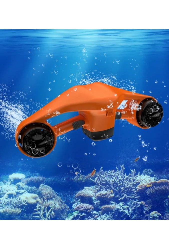 كروني سكوتر تحت الماء، سكوتر بحري بمحركين مع حامل كاميرا الحركة للأطفال/الكبار، سكوتر مائي مقاوم للماء حتى عمق 40 مترًا للغوص والغطس وحمام السباحة والمغامرات البحرية والرياضات المائية وحمام السباحة الغاطس، برتقالي - Image 5