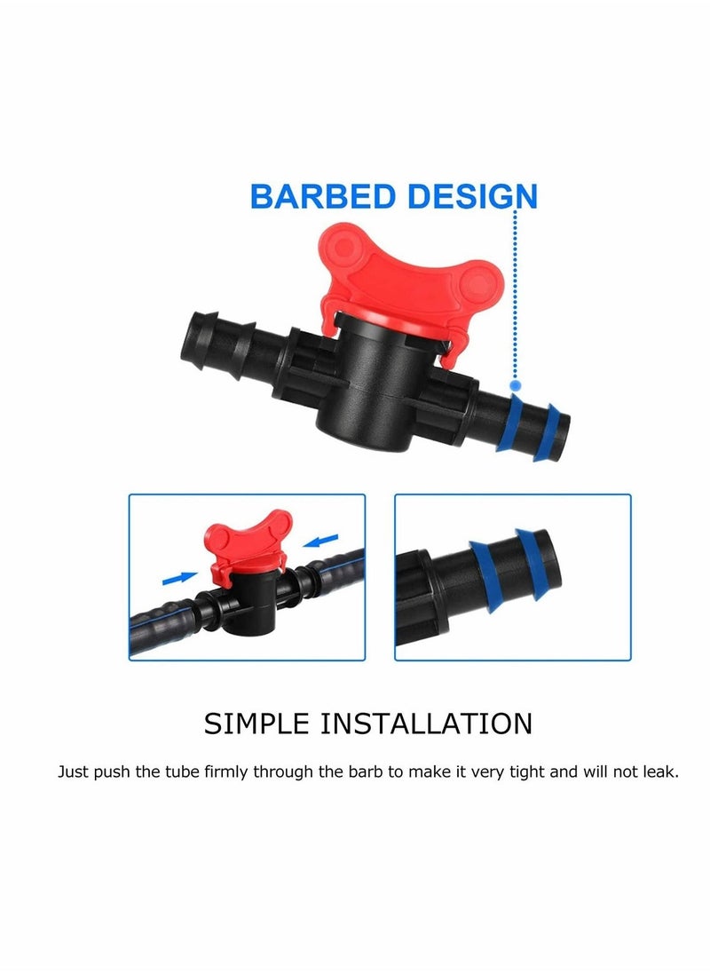 Excefore - 10 Pcs Hose Barb Valve, Gate Valves 3.93 inch 10cm Barbed Ball Valve for 1.9cm 0.74 Inch Tubing for Drip Irrigation Systems - Image 1