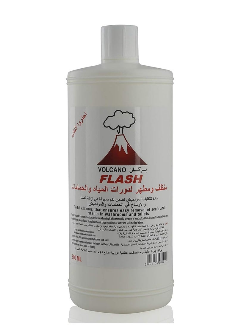 Volcano - Volcano Flash Toilet and Bathroom Cleaner and Disinfectant - Ensures Easy Removal of Stains - 800 ml - Image 1