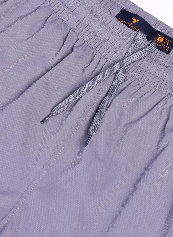 Technosport Technosport Men Plain Grey Shorts with Zip Pocket