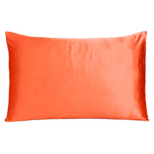 Oussum Satin Silk Pillowcase Pillow Case Covers with Envelop Closure for Hair and Skin Home Bed Decor Set of 2 Pillowcase Free 3 pcs scrunchies (Standard, Golden Poppy Orange) - Image 4