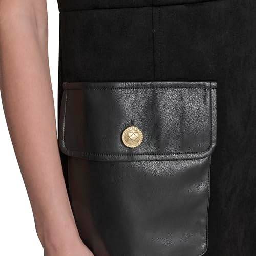 BCBGeneration BCBG Women's Sleeveless A-Line Mini Dress with Pocket Detail, Black/Black, 2 - Image 3