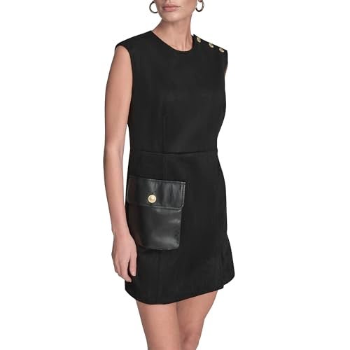 BCBGeneration BCBG Women's Sleeveless A-Line Mini Dress with Pocket Detail, Black/Black, 2 - Image 1