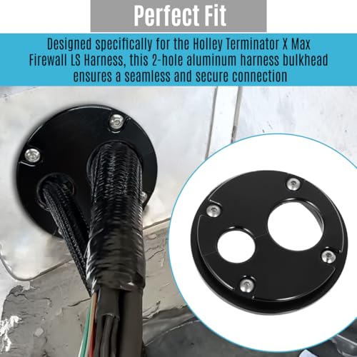 MOTOQUEEN for Holley Terminator X Max Firewall Pass Through Aluminum Raw Bracket Wiring Harness Split Bulkhead -Eliminates Firewall Grommet - Image 2