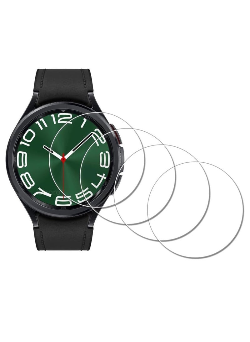 SARAOONT Samsung Galaxy Watch 6 Classic 47mm 4 Pack 10H Glass Screen Protector Anti Scratch HD Clarity Bubble Free Easy Install - Image 1