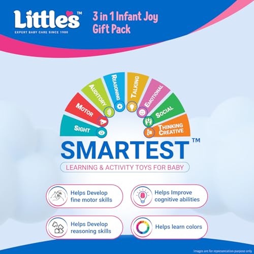 Little's 3 in 1 Infant Joy Gift Pack Baby Toys | Shape sorter Cube | Nesting Eggs | Activity Chain Links | for 1+ Years Kids | Multiple Shapes & Colors | Gifts for Kids | Educational Toy - Image 4