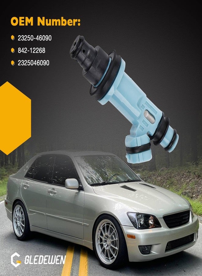 Gledewen Fuel Injectors Set of 6 23250-46090 Compatible with 1998-2005 Lexus GS300, 2001-2005 Lexus lS300, 1998-2000 Lexus SC300 3.0L, Fuel injectors for 1998 Toyota Supra 2 Holes - Image 3