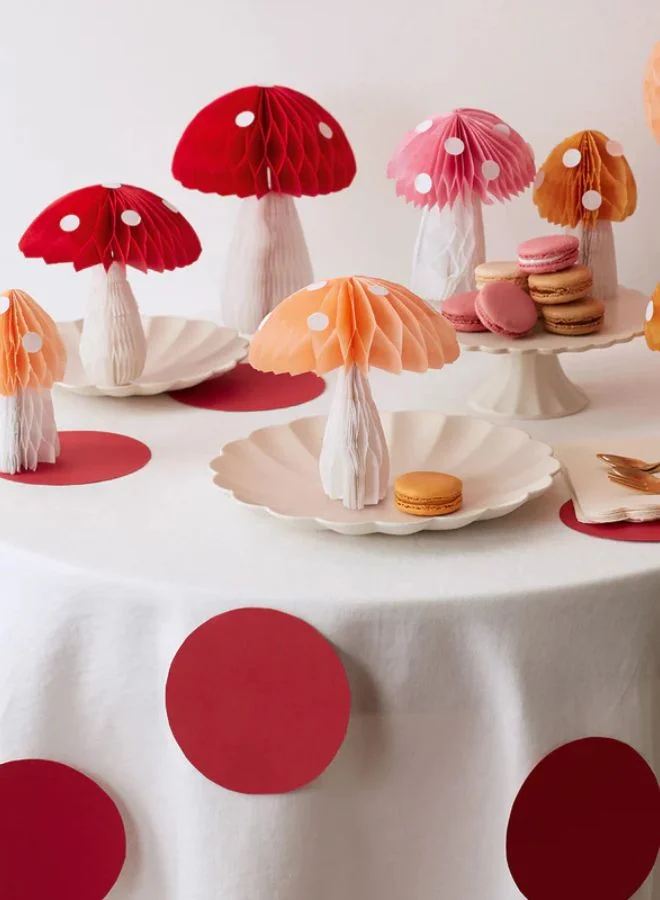 Meri Meri Honeycomb Mushroom Decorations