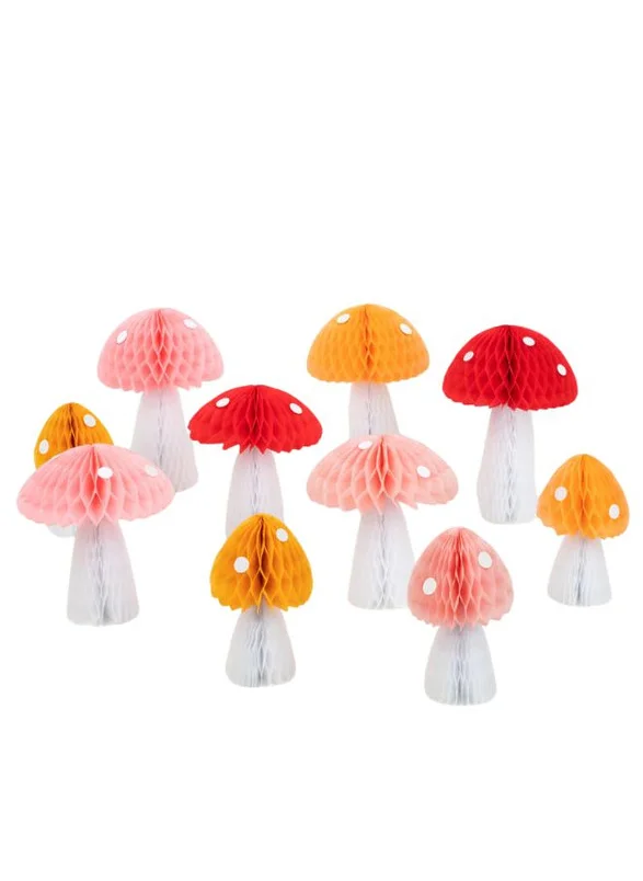 Meri Meri Honeycomb Mushroom Decorations