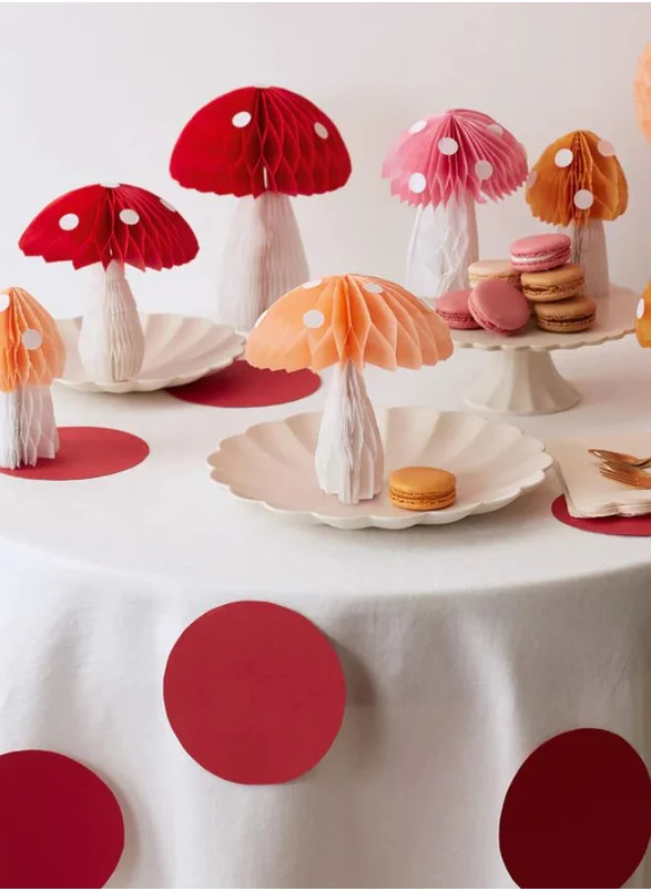 Meri Meri Honeycomb Mushroom Decorations