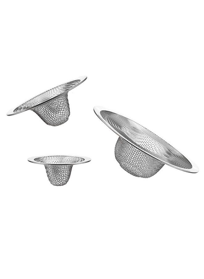 Lukzer 3-Piece Stainless Steel Mesh Sink Strainer Set Essential Drain Protection for Kitchen, Wash Basin, and Bathroom - Image 1