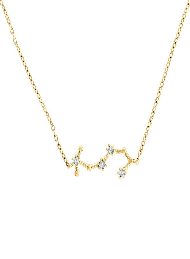 بافوا قلادة باڤوي مطلية بالذهب الأصفر عيار 14 قيراطًا، بتصميم الأبراج الفلكية، طولها 16-18 بوصة - برج العقرب - Image 1