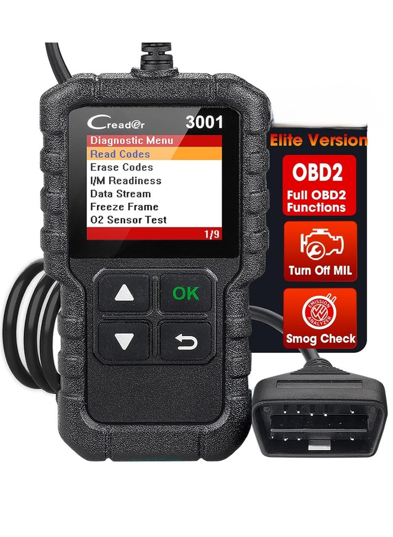 Launch Creader 3001 OBD2 Scanner Automotive Car Diagnostic Check Engine Light O2 Sensor Systems OBD Code Readers Scan Tool for All OBDII Protocol Cars Since 1996 - Image 1