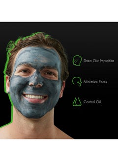 tiege hanley Tiege Hanley Mens Detoxifying Facial Clay Mask, 2 Oz (1-Pack) - Deep Pore Cleansing Charcoal Face Mask with Natural Kaolin Clay Absorbs Excess Oil & Reduces Appearance Pores - Skin Care for Men  - Image 4