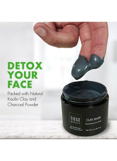 tiege hanley Tiege Hanley Mens Detoxifying Facial Clay Mask, 2 Oz (1-Pack) - Deep Pore Cleansing Charcoal Face Mask with Natural Kaolin Clay Absorbs Excess Oil & Reduces Appearance Pores - Skin Care for Men  - Image 3
